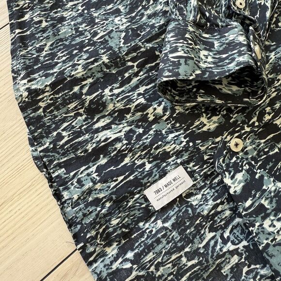 7 Diamonds Mens Size Large 100% Cotton Button Up 7063 Made Well Shirt Artsy - Picture 6 of 11